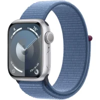 Apple Watch Series 9 GPS 41mm Silver Aluminum Case with Winter Blue Sport Loop